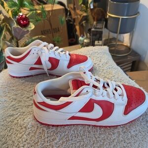 Nike Dunks Low Mens Red and White Sneakers 11